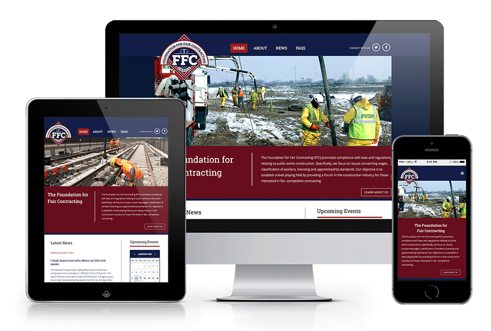 Foundation for Fair Contracting Responsive website Mock up