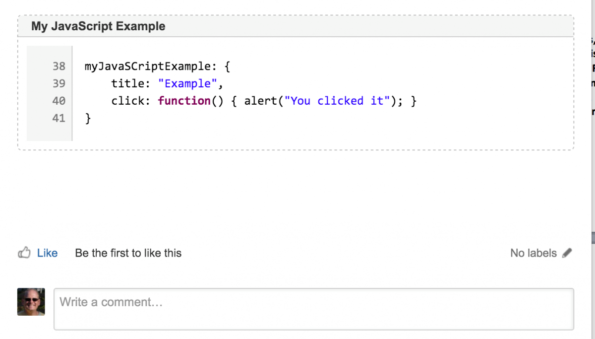 Javascript example