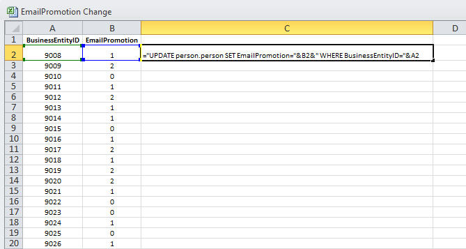 Example: Script Executor Migrates Records from Microsoft Excel to