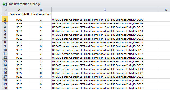 Example: Script Executor Migrates Records from Microsoft Excel to