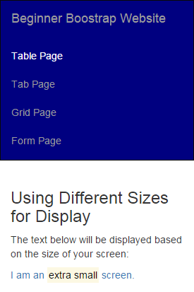 Different Sizes for Display in Bootstrap